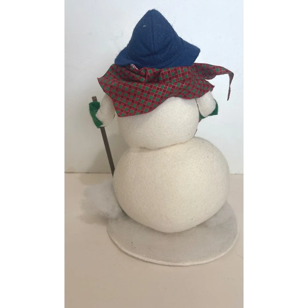 VTG Annalee 1997 Snowman Blue Hat Plaid Scarf Vintage‎ Felt Christmas Decor 12